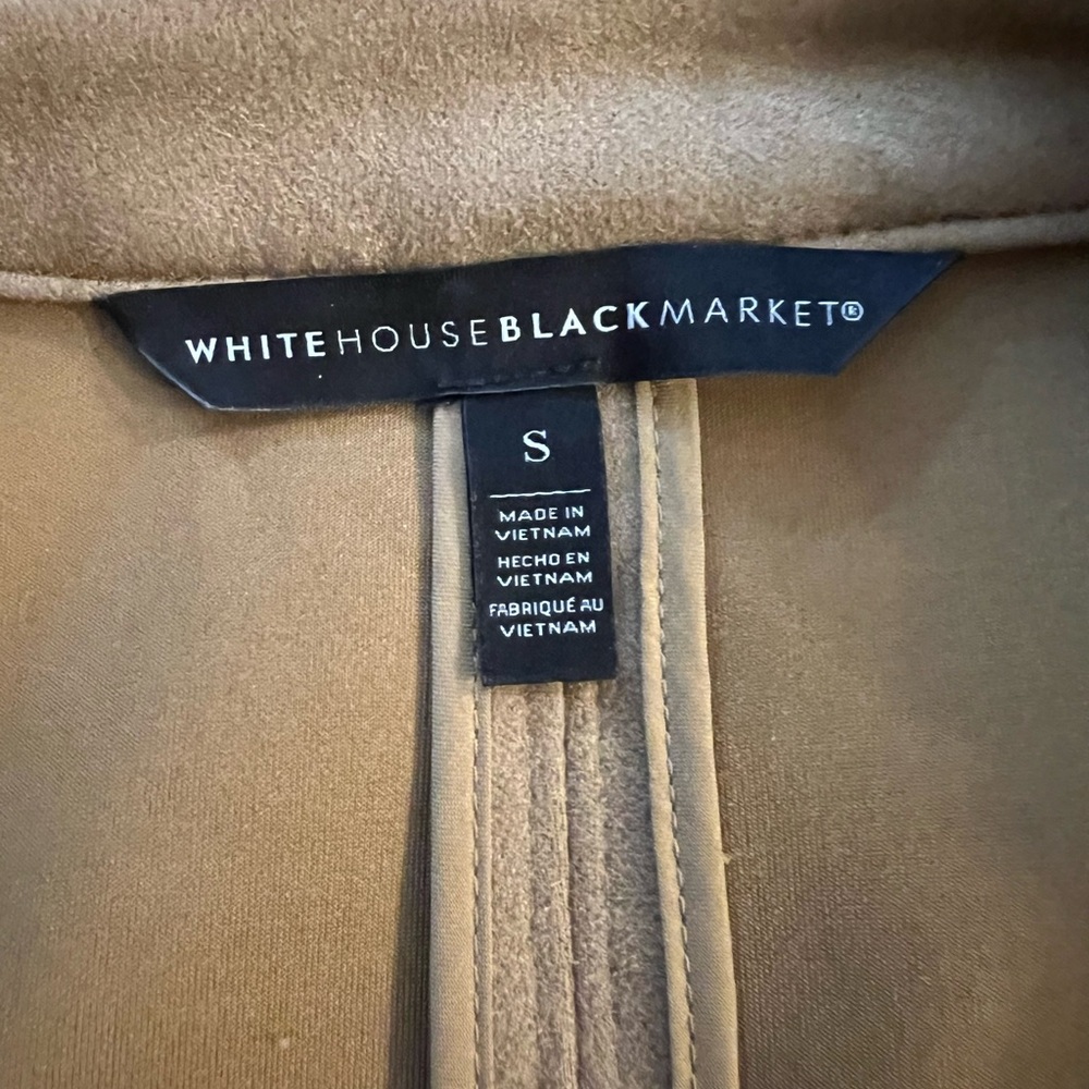 White House Black Market tan faux suede moto jacket tan color - Size Small - Picture 2 of 7
